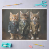 Kittens in Suits op Stage Decoupage Tissuepapier (Craft)