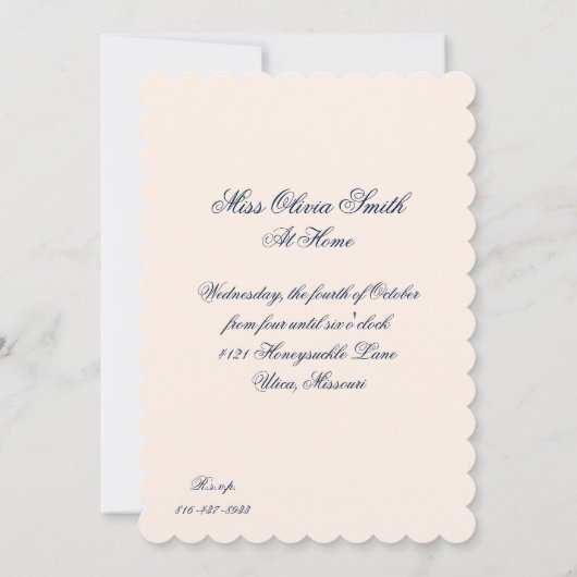 Kittens in Tea Party Invitation Kaart (Achterkant)