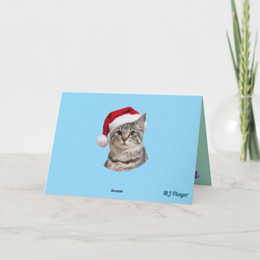 Kittens Karretje Feestdagen Kaart (Achterkant)