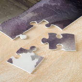 Kittens Kat Paarse Bloemen Raam Zonlicht  Legpuzzel (Zijkant)