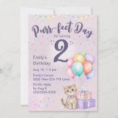 Kittens Kat Pastel Meisje 2e Verjaardag Kaart (Voorkant)