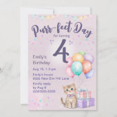 Kittens Kat Pastel Meisje 4e Verjaardag Kaart (Voorkant)