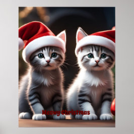 Kittens Kerstdag Poster