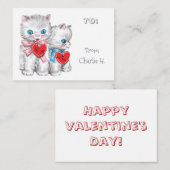  Kittens Klaslokaal Valentijns Notitiekaartje (Voorkant / Achterkant)