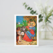 Kittens & Lady, Louis Wain Briefkaart (Staand voorkant)