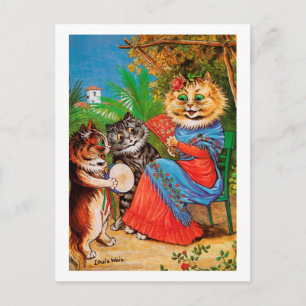 Kittens & Lady, Louis Wain Briefkaart