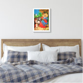 Kittens & Lady, Louis Wain Canvas Afdruk (Insitu (Slaapkamer))