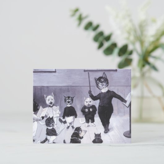 Kittens Leer naar Sing Briefkaart (Staand voorkant)