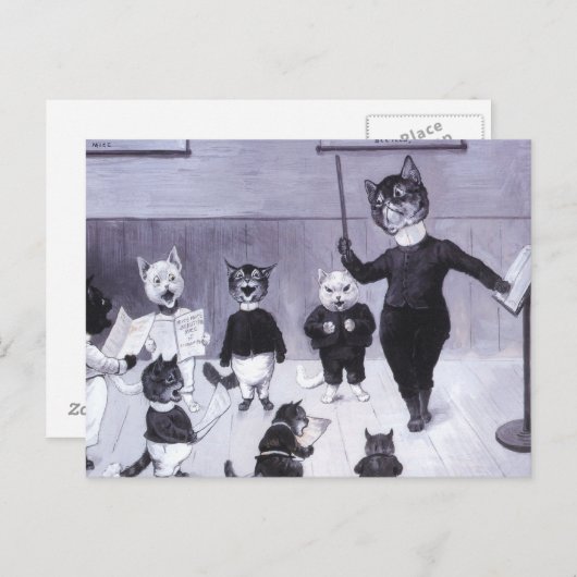 Kittens Leer naar Sing Briefkaart (Voorkant / Achterkant)