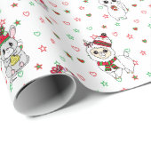 Kittens, Llamas en Mice Cute Kerstfeestay Cadeaupapier (Rol Hoek)