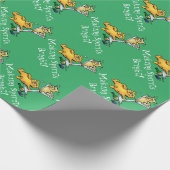 Kittens maken spirits Bright Green Xmas Giftwrap Cadeaupapier (Hoek)