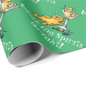 Kittens maken spirits Bright Green Xmas Giftwrap Cadeaupapier (Rol Hoek)