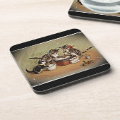 Kittens Making Pudding Bier Onderzetter (Linkerzijde)