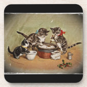 Kittens Making Pudding Bier Onderzetter (Voorkant)