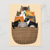 Kittens mandje briefkaart (Voorkant)