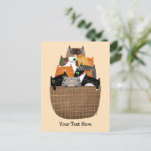 Kittens mandje briefkaart (Staand voorkant)