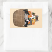 Kittens mandje rechthoekige sticker (Tas)