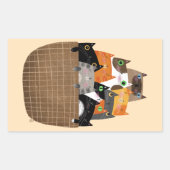 Kittens mandje rechthoekige sticker (Voorkant)