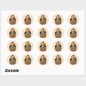 Kittens mandje ronde sticker (Vel)