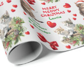Kittens Merry Meowy Kerstkleinkind Cadeaupapier (Rol Hoek)