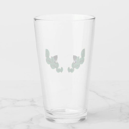 Kittens met bladeren glas (Achterkant)