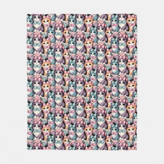 Kittens met bogen Fleece Deken (Voorkant)