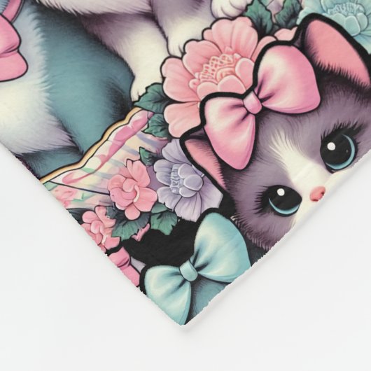 Kittens met bogen Fleece Deken (Hoek)