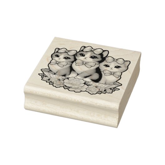 Kittens met bogen Rubberstempel (Stempel)