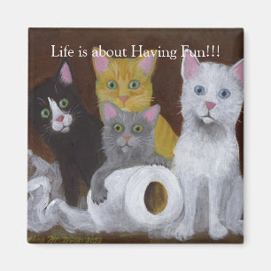 Kittens met Fun Magnet