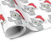 Kittens met Kerstmutsen Cadeaupapier (Rol Hoek)