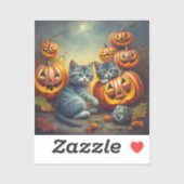 Kittens met pompoenen sticker (Vel)