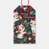 Kittens met Santa Hats - Kerst Cadeaulabel (Voorkant)