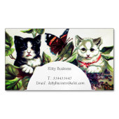  kittens met vlinder magnetisch visitekaartje (Voorkant)