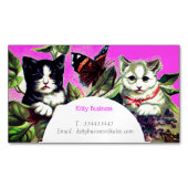  kittens met vlinder nr. 2 magnetisch visitekaartje (Voorkant)