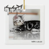 Kittens Mijn Eerste Kerstmis Dierenfoto Keramisch Ornament (Achterkant)