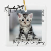 Kittens Mijn Eerste Kerstmis Dierenfoto Keramisch Ornament (Voorkant)