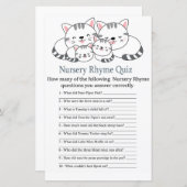 Kittens Nursery Rhyme Quiz baby shower game (Voorkant / Achterkant)