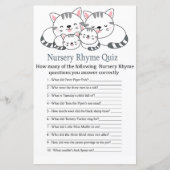Kittens Nursery Rhyme Quiz baby shower game (Voorkant)