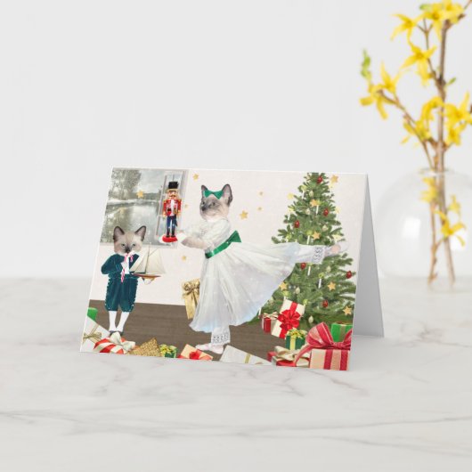 Kittens Nutkraker Wenskaart Kaart (Gele Bloem)