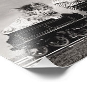 Kittens op een trein foto afdruk (Hoek)