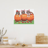 Kittens op Pompoenen Print (Keuken)