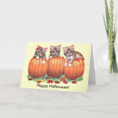 Kittens op pompoenen voor Halloween Kaart (Voorkant)