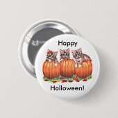 Kittens op pompoenen voor Halloween Ronde Button 5,7 Cm (Voorkant /achterkant)