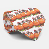 Kittens op pompoenen voor Halloween Stropdas (Opgerold)