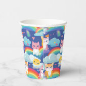 Kittens op Rainbow Clouds Happy Cat Lover Papieren Bekers (Rechts)