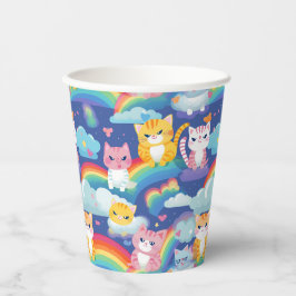 Kittens op Rainbow Clouds Happy Cat Lover Papieren Bekers
