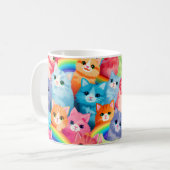 Kittens op Rainbows Sweet Cats in vele kleuren Koffiemok (Voorkant links)
