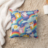 Kittens op regenbogen kussen (Deken)