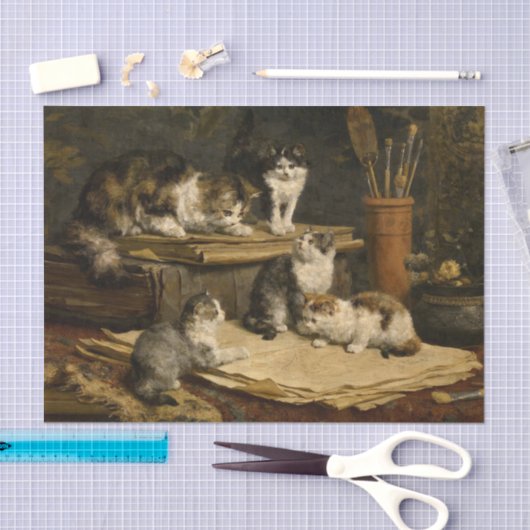 Kittens Painting door Carl Reichert Tissuepapier (Craft)