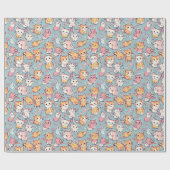 Kittens patroon cadeaupapier (Vlak)